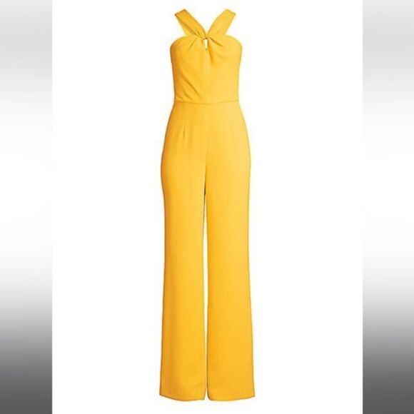 Trina Turk Beautiful yellow Mimosa jumpsuit Sz M - Picture 2 of 7